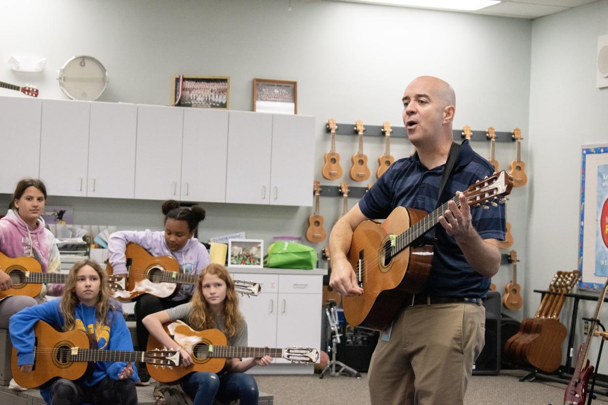 Tim Ferguson, 2023 Sarasota County Schools Teacher of the Year, in his classroom at Garden Elementary.