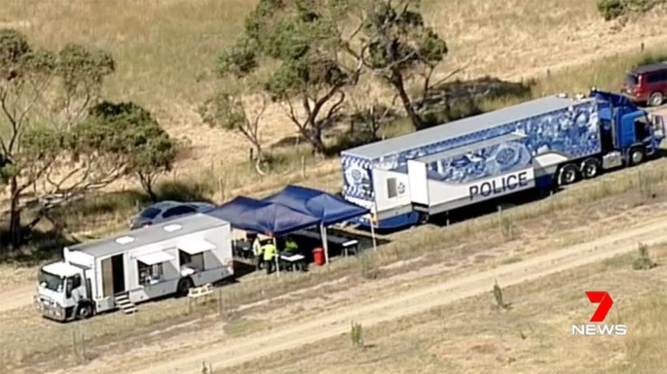 Multiple search and rescue teams - including the Missing Persons Squad and the Dog Squad with the assistance of a cadaver dog are being used in the search. Photo: 7 News
