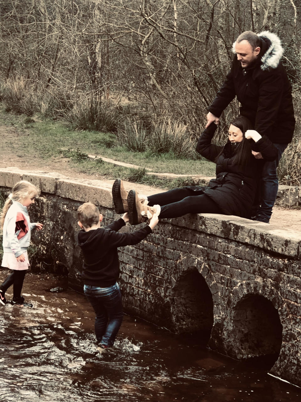 Amie with fiancée and her children (Collect/PA Real Life)