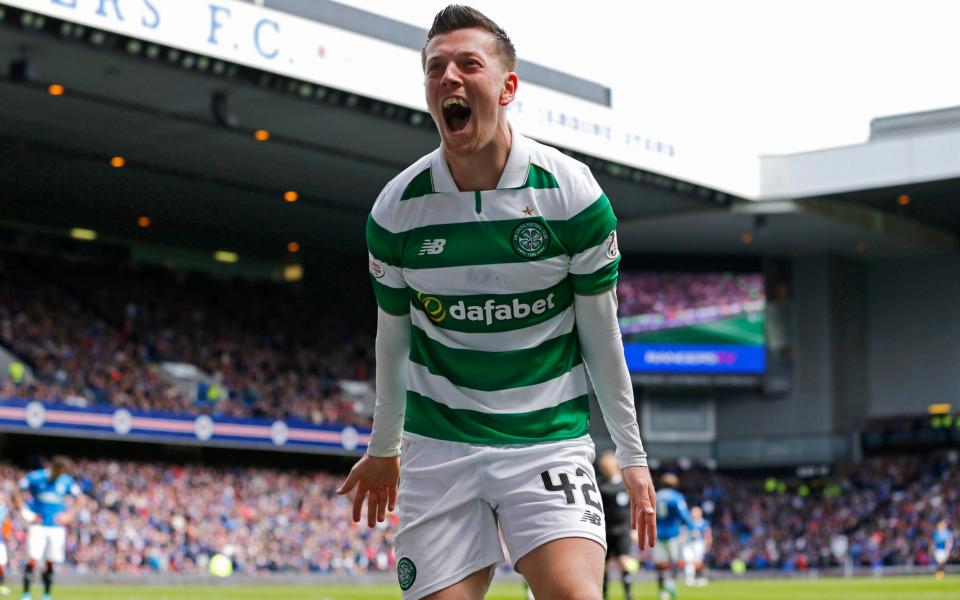 Celtic's Callum McGregor celebrates scoring their third goal - Credit: REUTERS