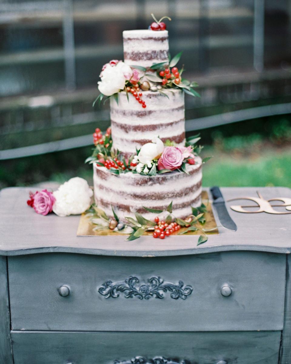 Naked Wedding Cake with Fruit