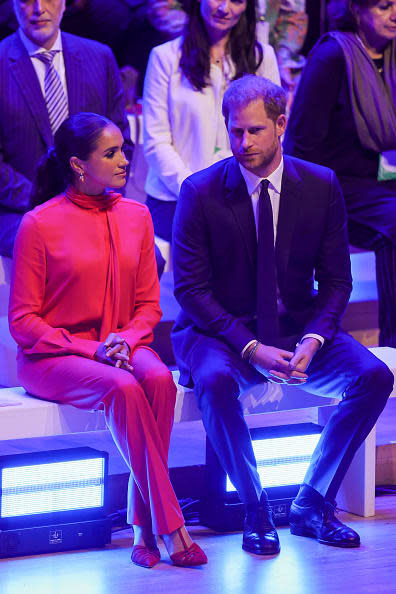 <div class="inline-image__caption"><p>Meghan, Duchess of Sussex and Prince Harry, Duke of Sussex during the Opening Ceremony of the One Young World Summit 2022 at The Bridgewater Hall on September 05, 2022 in Manchester, England.</p></div> <div class="inline-image__credit">Chris Jackson/Getty Images</div>