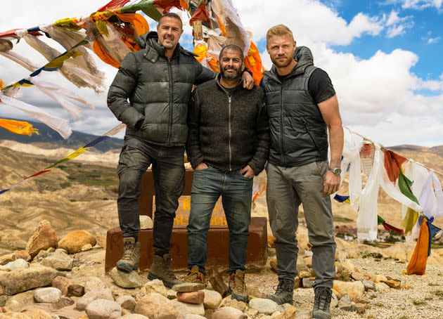 (L-R) Paddy McGuinness, Chris Harris and Andrew 