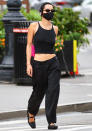 <p>Zoë Kravitz takes a solo stroll through N.Y.C. on Friday wearing head-to-toe black.</p>