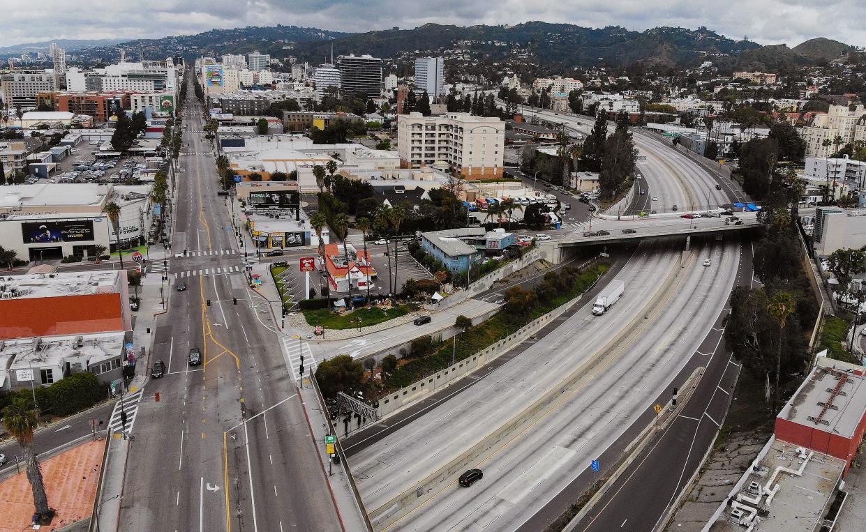 Los Angeles California Hollywood boulevard 101 freeway empty no traffic