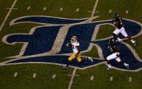 Johnathan Franklin #23 of the UCLA Bruins runs for a 78 yard touchdown in the second quarter of the game against the Rice Owls at Rice Stadium on August 30, 2012 in Houston, Texas. (Photo by Scott Halleran/Getty Images)