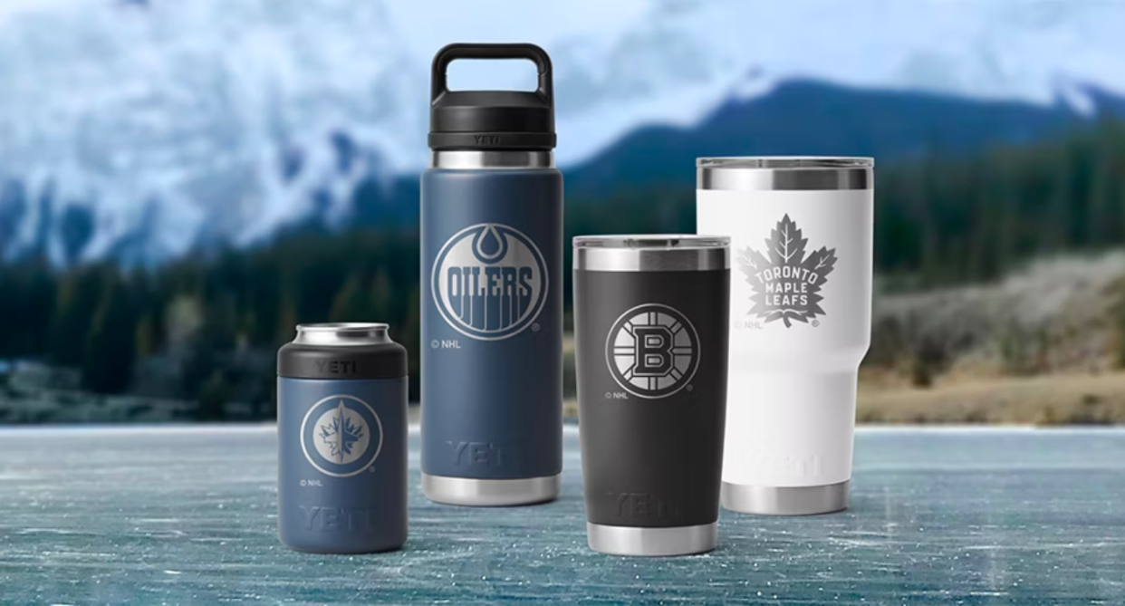 Yeti's new NHL tumbler collection lets you show your support for your favourite hockey team. Image via Yeti.