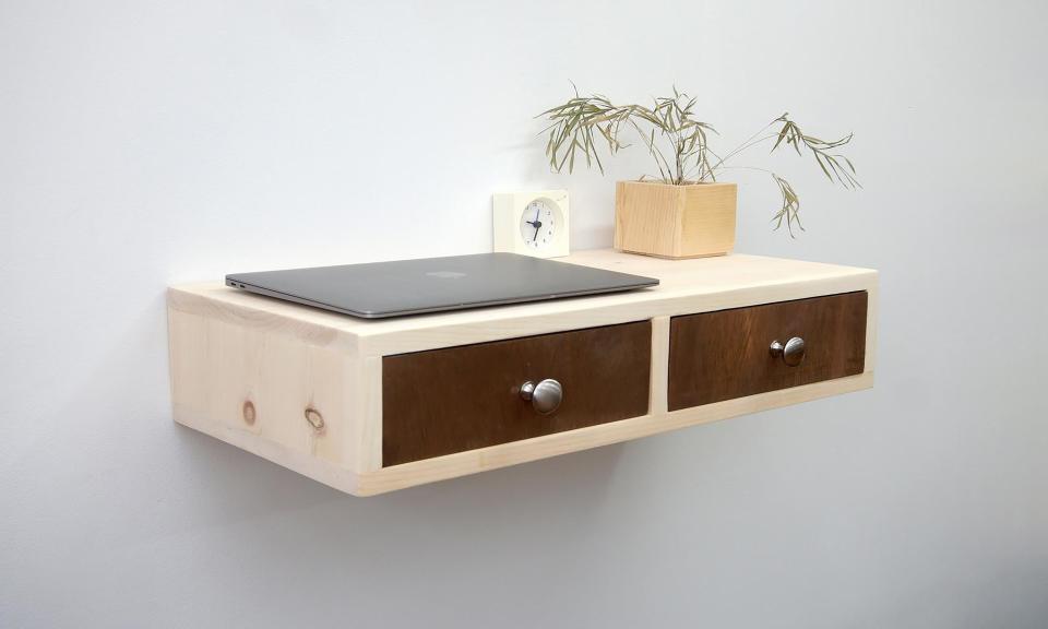 7) Floating Wall Mounted Desk with Drawers