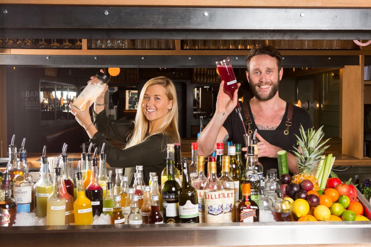 In the mix: Katie Strick with Elliot Davies, the manager of new bar Genuine Liquorette: Matt Writtle