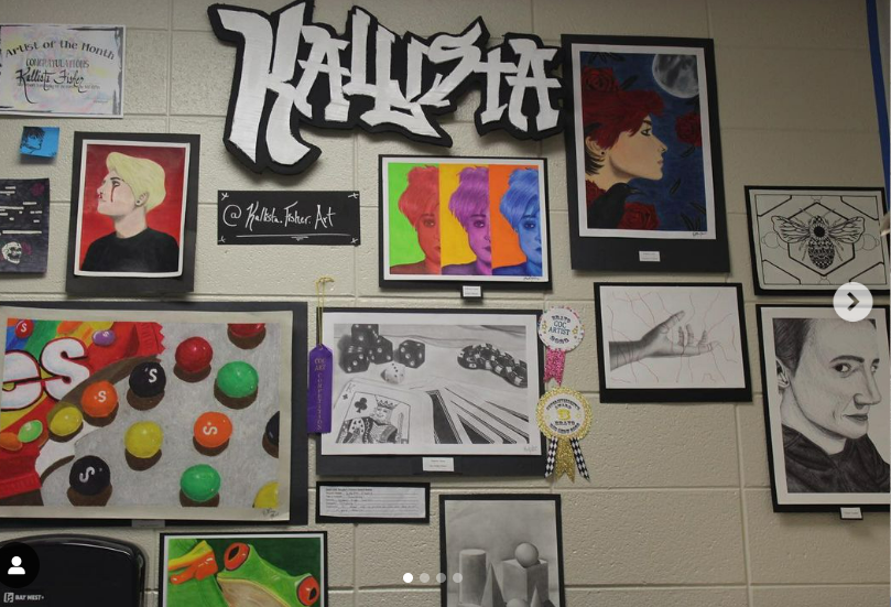 A few of the dozens of pieces Callista Fisher created during her time at Willard High School.