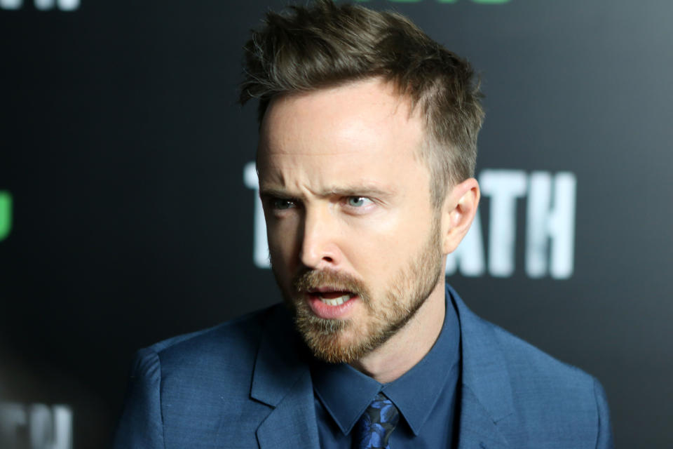 <a href="https://www.youtube.com/watch?v=BrCvvtz4nZg" rel="nofollow noopener" target="_blank" data-ylk="slk:Aaron Paul;elm:context_link;itc:0;sec:content-canvas" class="link ">Aaron Paul</a> guested on 'Raw' March 3, 2014 to promote his film 'Need for Speed.'