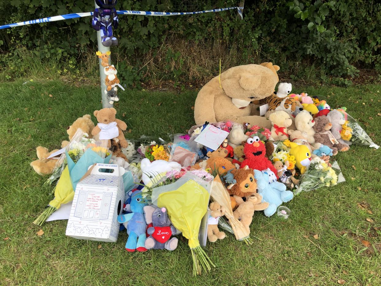 Tributes left in Pandy Park in Bridgend, south Wales (Claire Hayhurst/PA) (PA Wire)