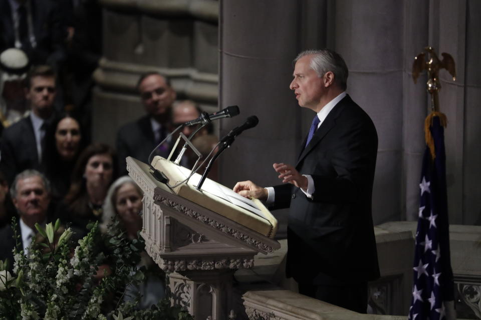 Presidential biographer Jon Meacham speaks during the State Funeral for former President George H.W. Bush at the National Cathedral, Wednesday, Dec. 5, 2018, in Washington. (Photo: Evan Vucci/AP)