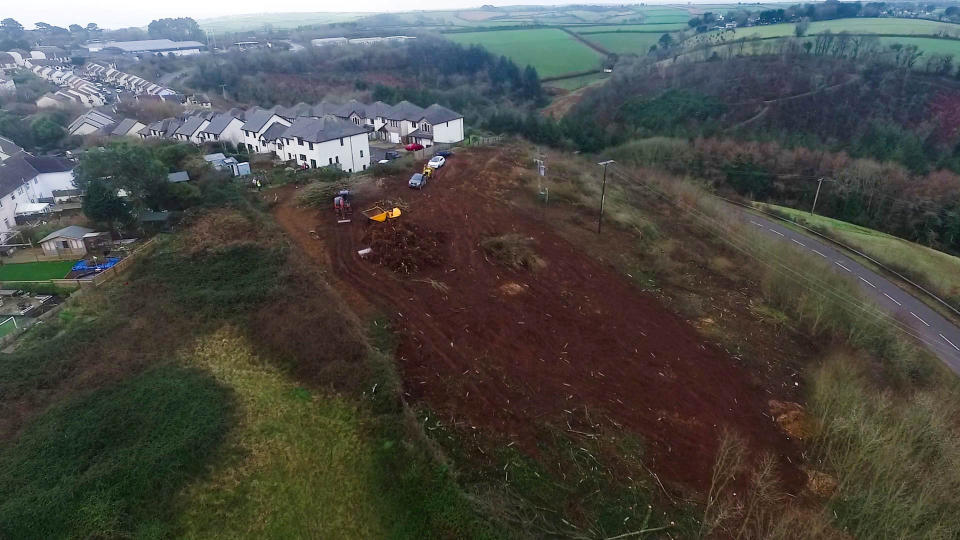 A developer has been accused of clearing the woodland before securing planning permission (Picture: Andrew Love/SWNS)