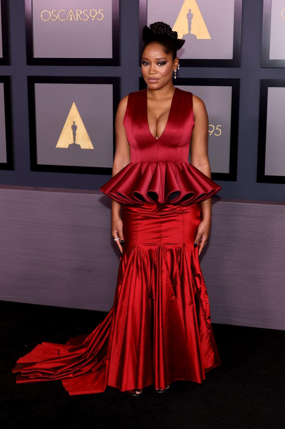 Keke Palmer in a red dress