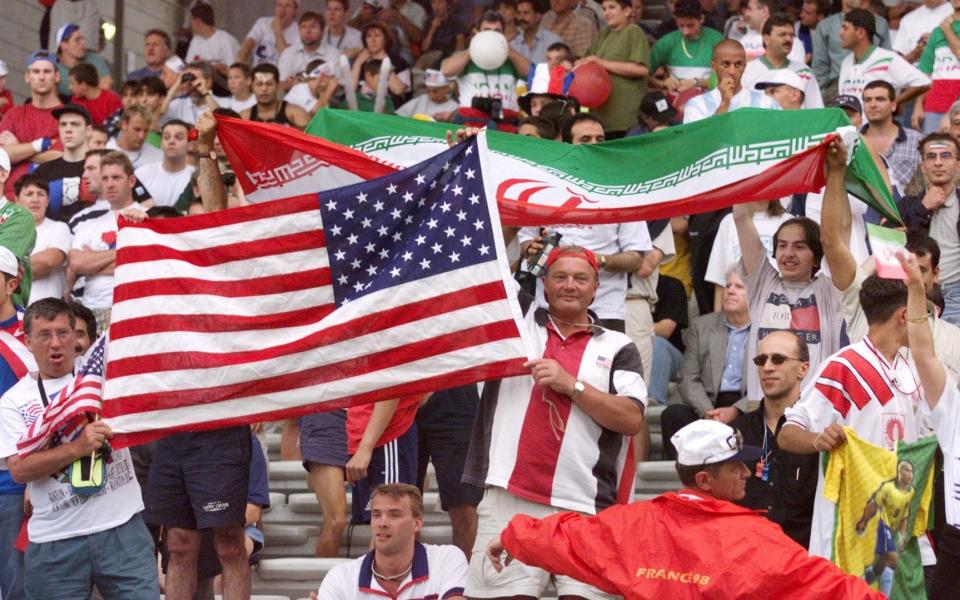 USA and Iran fans mixed well in the stands - Patrick Kovarik/AFP