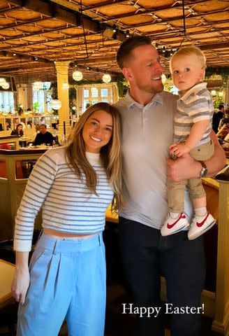 <p>JJ Watt/Instagram</p> Kealia and JJ Watt pose with son Koa