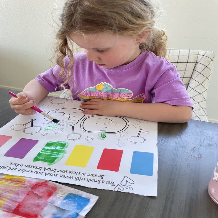 the author's daughter painting