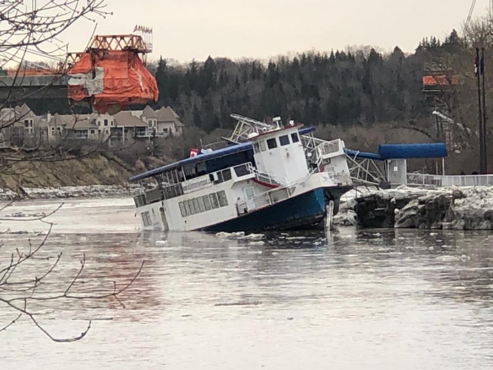 The Edmonton Riverboat was damaged as levels in the North Saskatchewan fluctuated wildly this week.