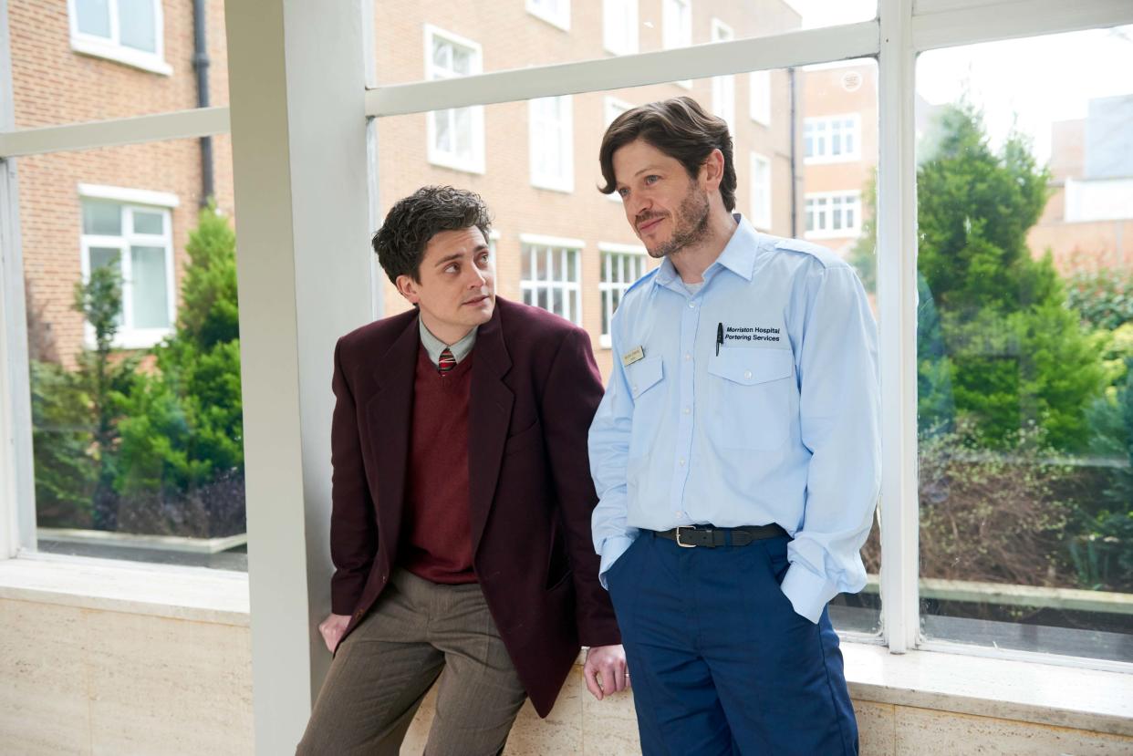 Aneurin Barnard and Iwan Rheon in Men Up. (BBC)