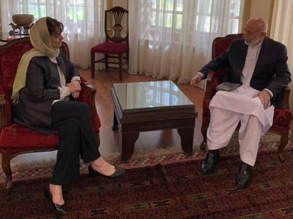 UN Special Representative Deborah Lyons meets former Afghanistan president Hamid Karzai 