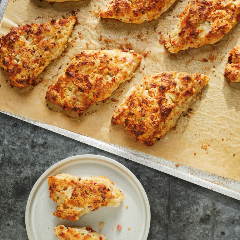 Savory Ham, Cheese, and Chive Scones