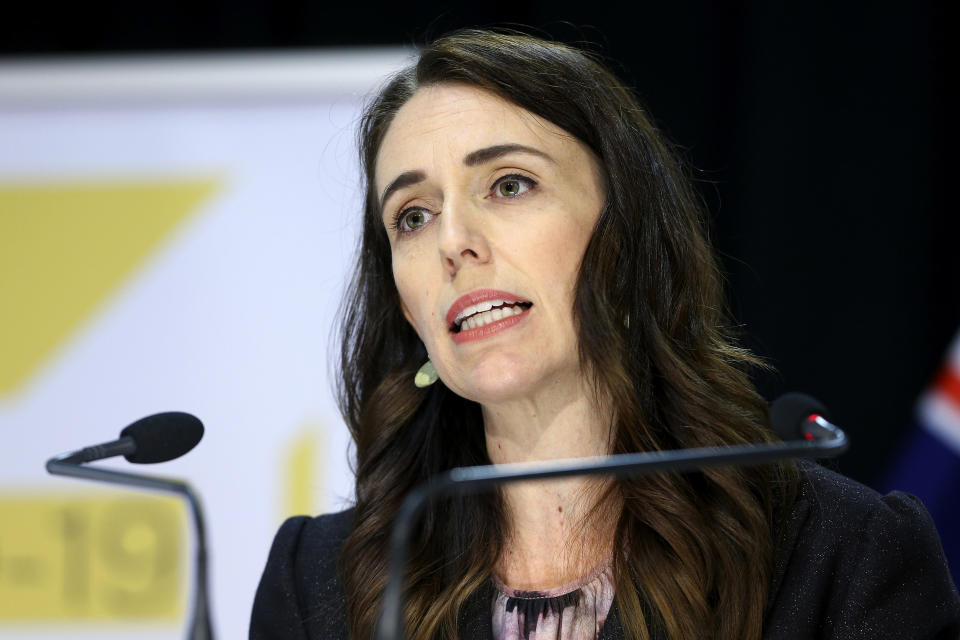 New Zealand Prime Minister Jacinda Ardern addresses a press conference. Source: AAP