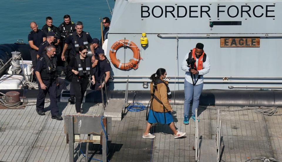 Home Secretary Priti Patel during a visit to the Border Force facility in Dover, Kent (Gareth Fuller/PA) (PA Wire)