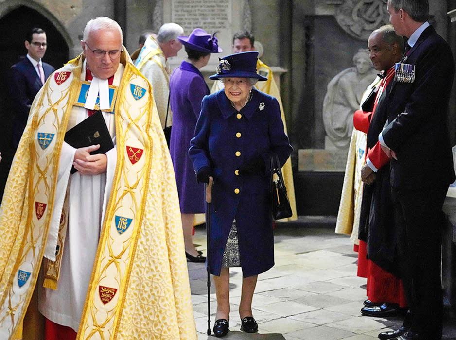 The Queen inside Westminster Abbey 