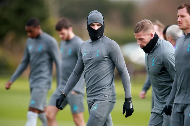 Erik Lamela at the Tottenham training ground on March 9, before the Premier League was suspended 