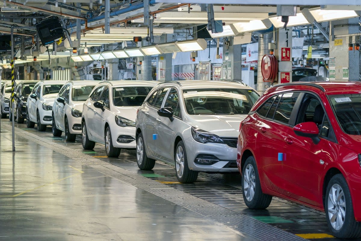 The Astra assembly line at Vauxhall’s plant in Ellesmere Port, Cheshire (Peter Byrne/PA) (PA Wire)