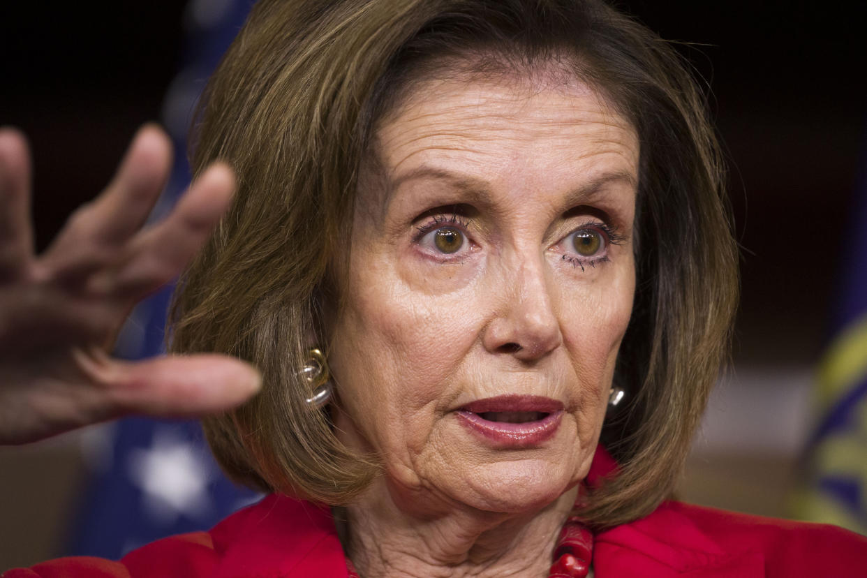 House Speaker Nancy Pelosi puts the brakes on because she was "traumatized" by Ronald Reagan's landslide victory, according to a Washington Post opinion piece. (Photo: Alex Brandon/ASSOCIATED PRESS)