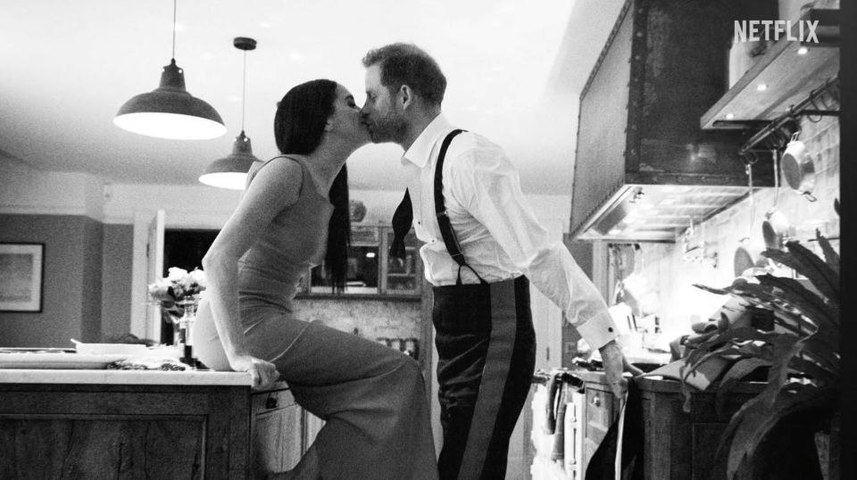 Harry and Meghan in the kitchen at Frogmore Cottage, their UK home, following their penultimate official royal event on March 7, 2020.