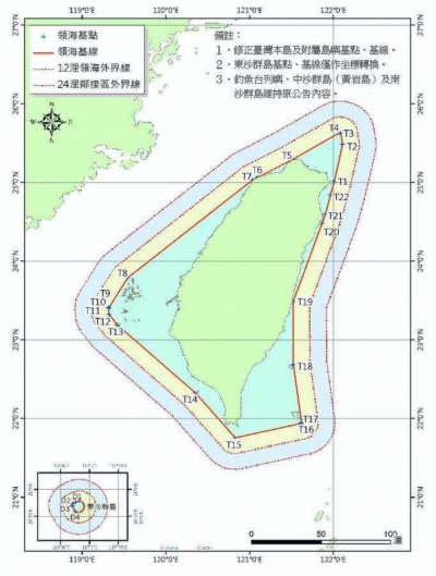 台灣領海範圍。