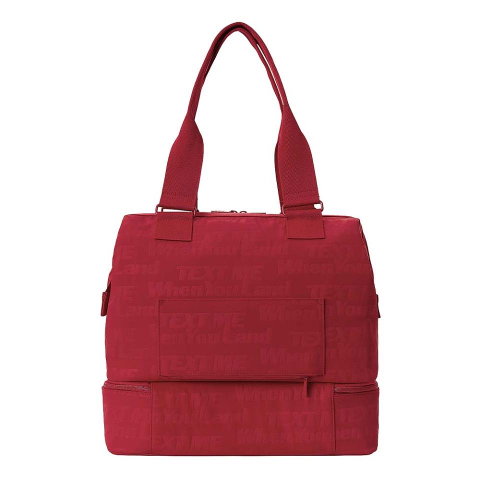 red tote bag