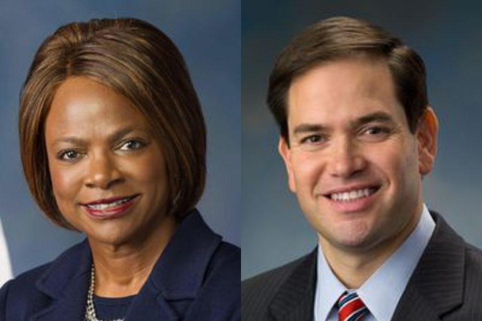 U.S. Rep. Val Demings (left) is challenging incumbent U.S. Sen. Marco Rubio in the Nov. 8, 2022, general election.