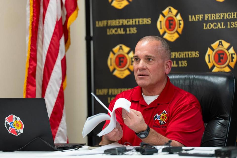 IAFF Local 135 President Ted Bush held a news conference to announce that the Wichita firefighters’ union is calling for an independent investigation of “several significant and devastating errors” by Sedgwick County 911 in an apartment fire that killed 22-year-old Paoly Bedeski.
