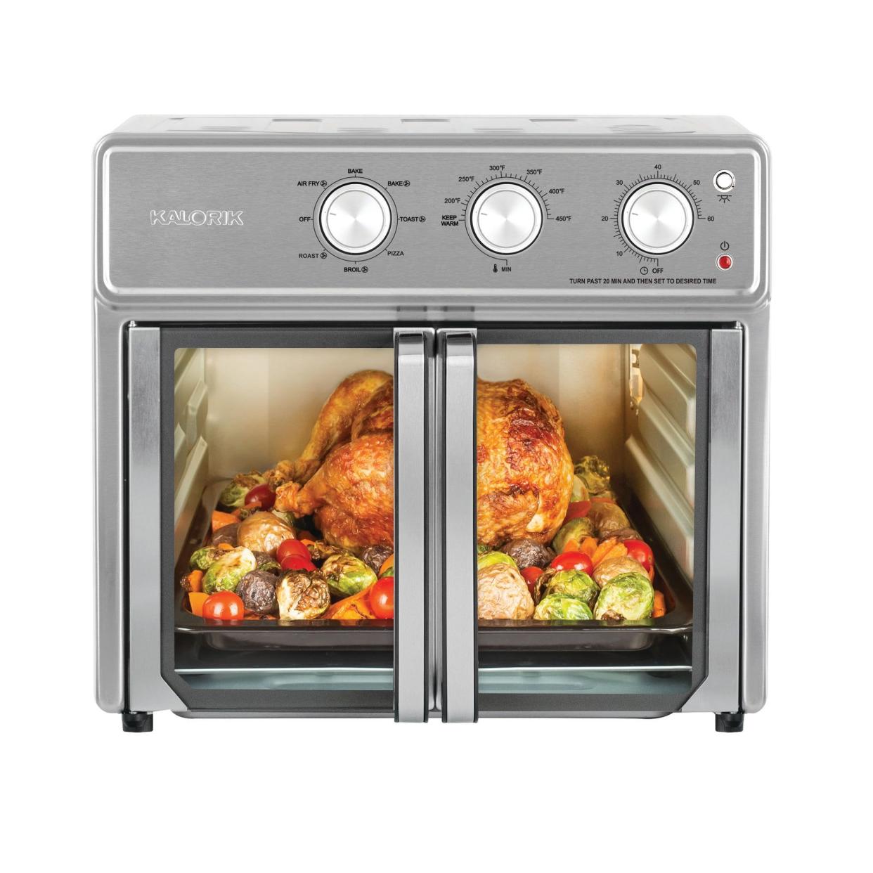 <p><a href="https://go.redirectingat.com?id=74968X1596630&url=https%3A%2F%2Fwww.walmart.com%2Fip%2FKalorik-MAXX-26-Quart-Air-Fryer-Oven-Stainless-Steel-A-large-chicken-26-Quart-Capacity%2F609731817&sref=https%3A%2F%2F" rel="nofollow noopener" target="_blank" data-ylk="slk:Shop Now;elm:context_link;itc:0;sec:content-canvas" class="link rapid-noclick-resp">Shop Now</a></p><p>Kalorik MAXX 26-Quart Air Fryer Oven</p><p>walmart.com</p><p>$89.99</p>