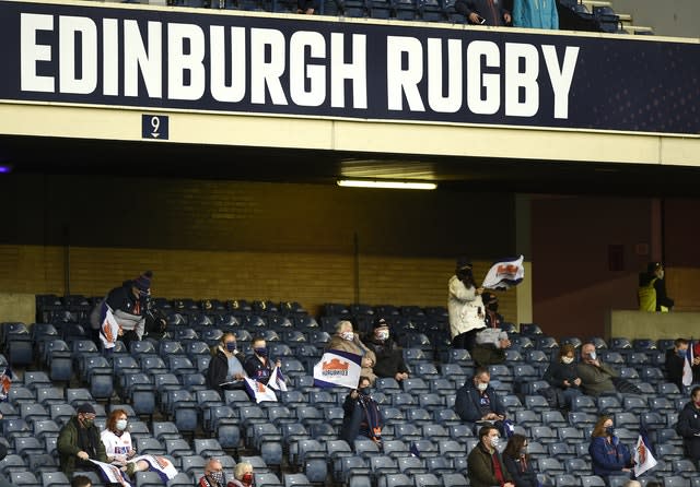 Edinburgh fans at BT Murrayfield last month