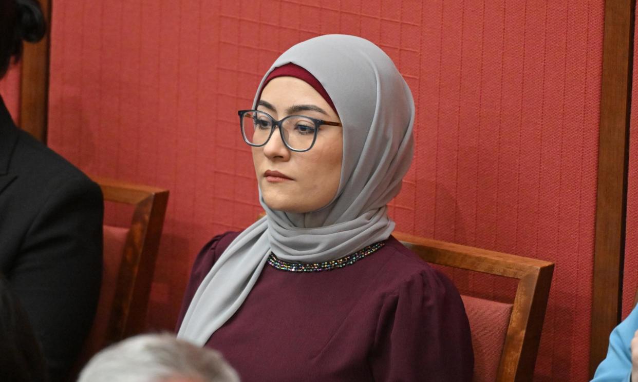 <span>Labor senator Fatima Payman was indefinitely suspended from the Labor caucus.</span><span>Photograph: Mick Tsikas/AAP</span>