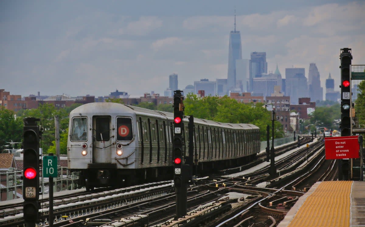 A subway surfer was killed on Tuesday morning after he was spotted hanging off the side of a crowded Brooklyn train (Copyright 2017 The Associated Press. All rights reserved.)