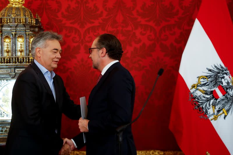 Swearing-in of Austria's new Chancellor Schallenberg