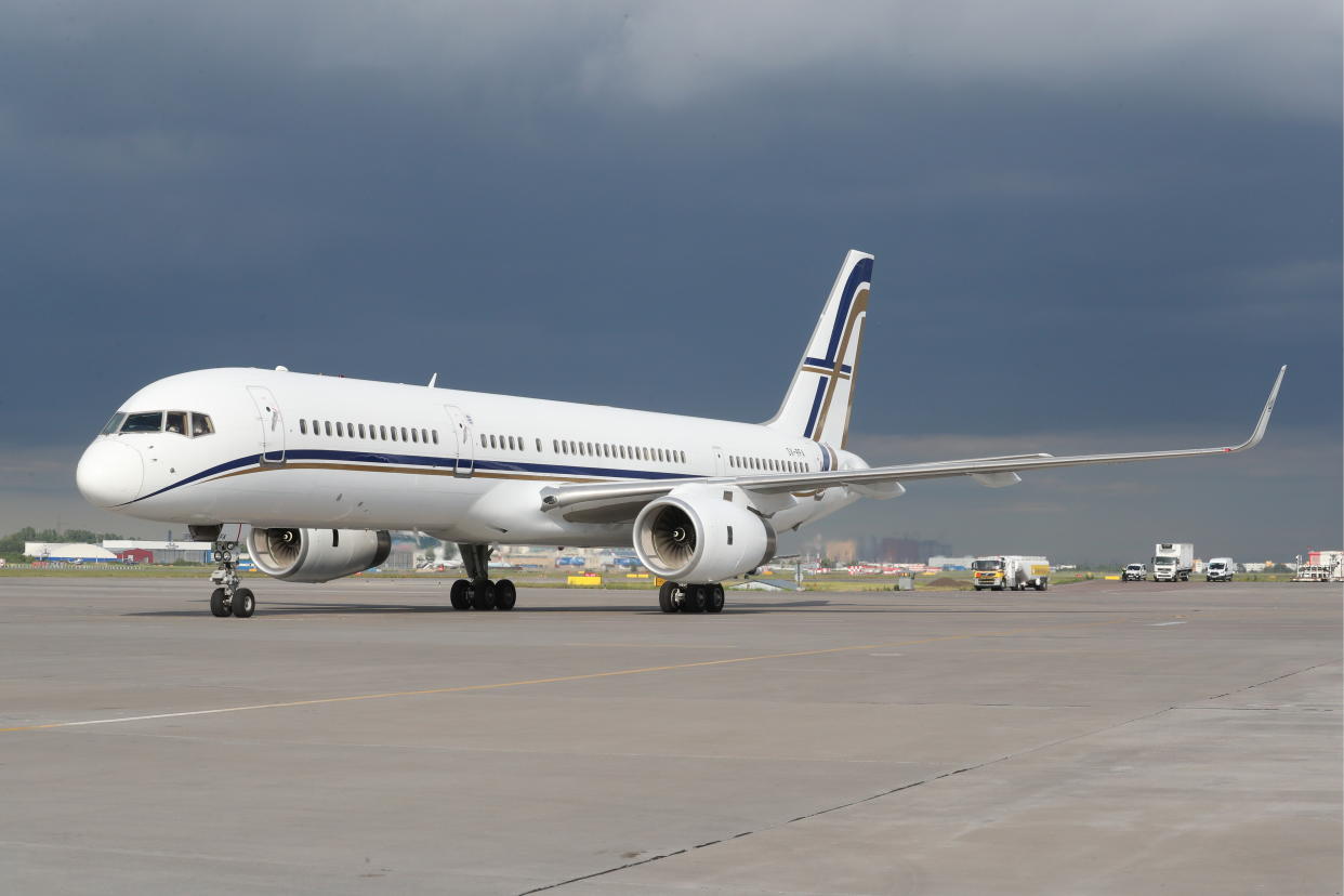 England’s plane on the tarmac.