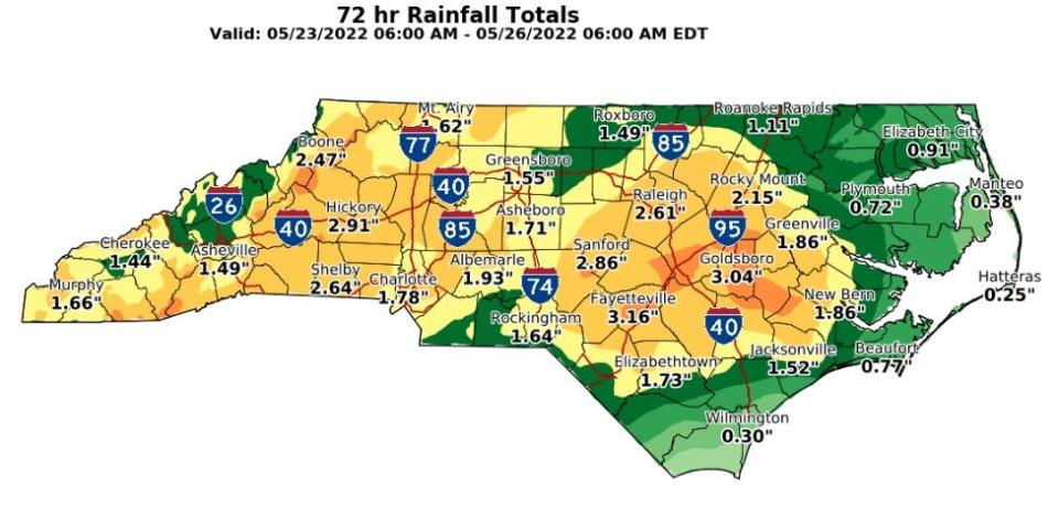 By mid-week, much of the region will have seen a considerable soaking.