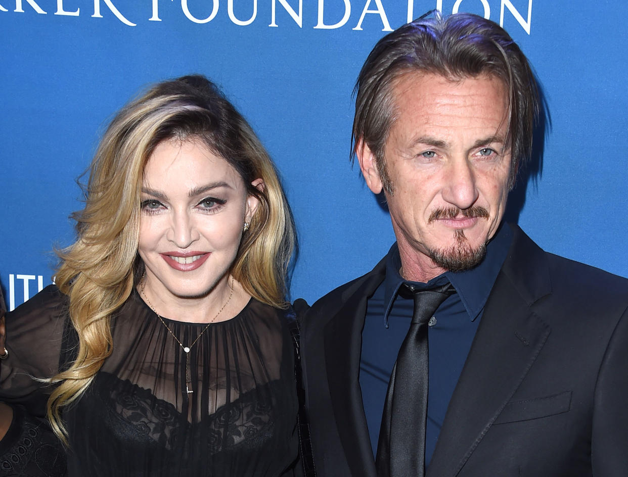 BEVERLY HILLS, CA - JANUARY 09:  Madonna and Sean Penn arrives at the 5th Annual Sean Penn & Friends HELP HAITI HOME Gala Benefiting J/P Haitian Relief Organization at Montage Hotel on January 9, 2016 in Beverly Hills, California.  (Photo by Steve Granitz/WireImage)