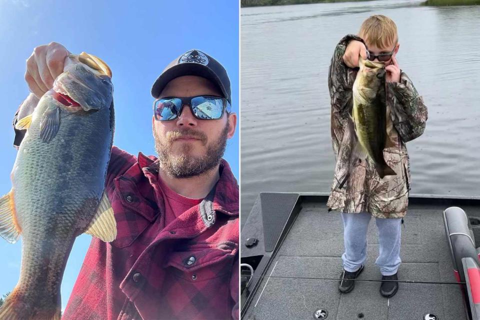 <p>Chris Pratt/Instagram</p> Chris Pratt and son  Jack fishing