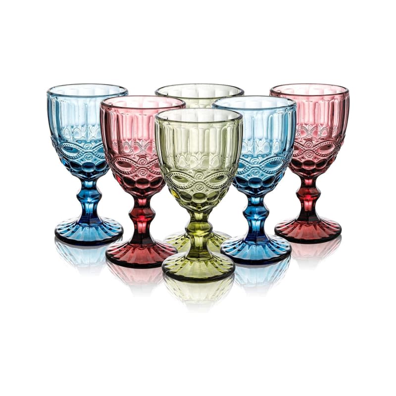 Youeon Colored Wine Goblets, Set of 6