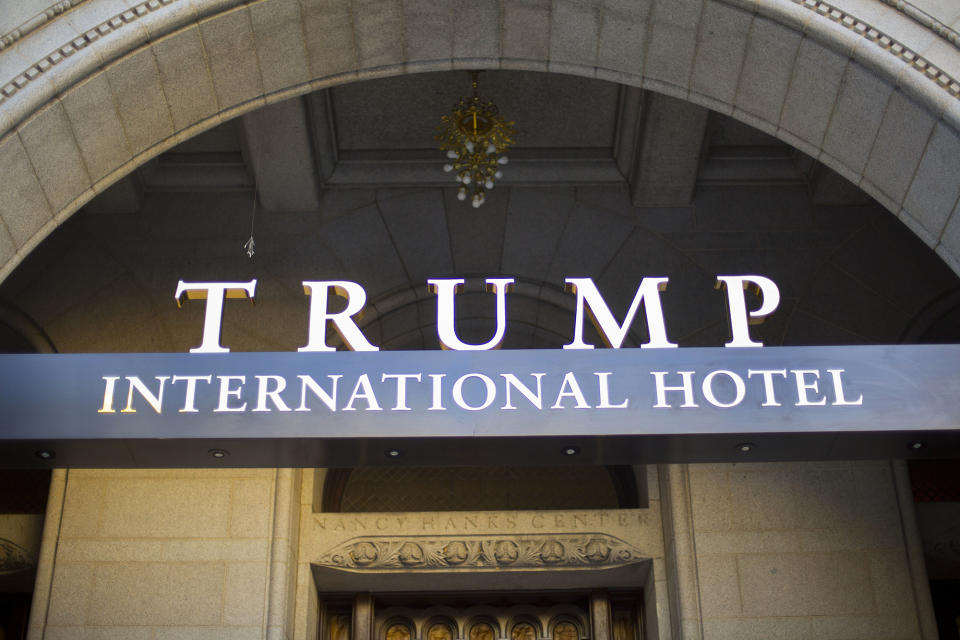 The exterior of the Trump International Hotel in downtown Washington. (AP)