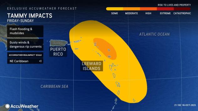 Associated impacts expected from Tropical Storm Tammy Oct. 19, 2023.