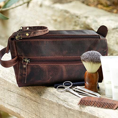 16) Leather Toiletry Bag for Men